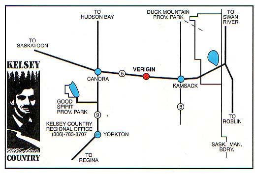 Map to Verigin Heritage Village, Saskatchewan